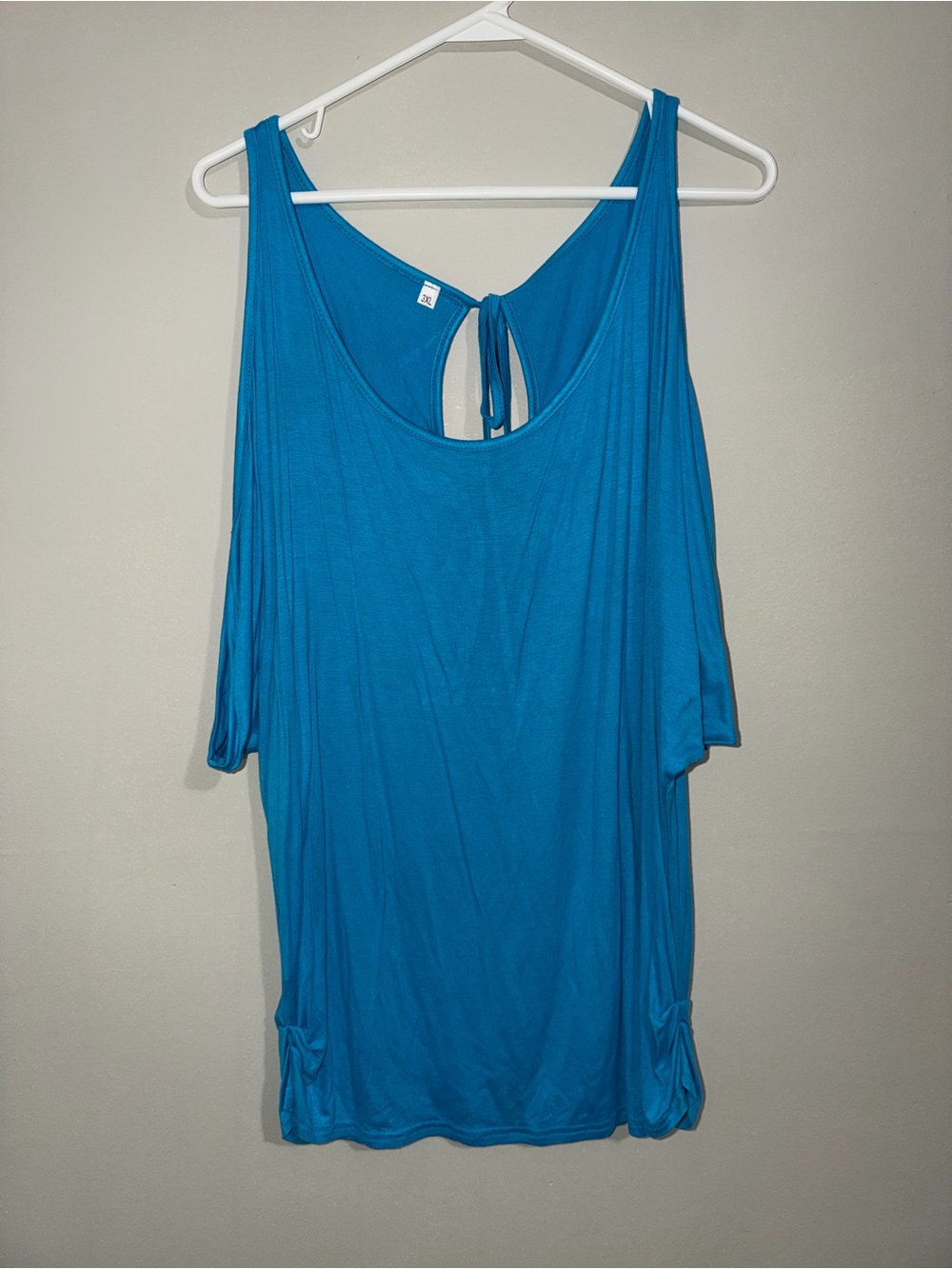 Turquoise Blue Cold Shoulder Tunic Top – Size 3XL
